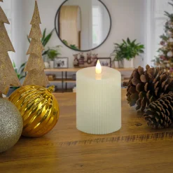 Hot National Tree Company 4 in. by 6 in. HGTV Home Collection Flameless Georgetown Pillar Candle, Ivory