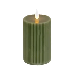 Sale National Tree Company 3 in. by 9 in. HGTV Home Collection Flameless Georgetown Pillar Candle, Dk Green