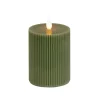 Outlet National Tree Company 5 in. by 7 in. HGTV Home Collection Flameless Georgetown Pillar Candle, Dk Green