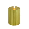 New National Tree Company 3 in. by 5 in. HGTV Home Collection Flameless Georgetown Pillar Candle, Gold