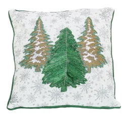 New National Tree Company 18 in. by 18 in. HGTV Home Collection Embroidered Forest Pillow