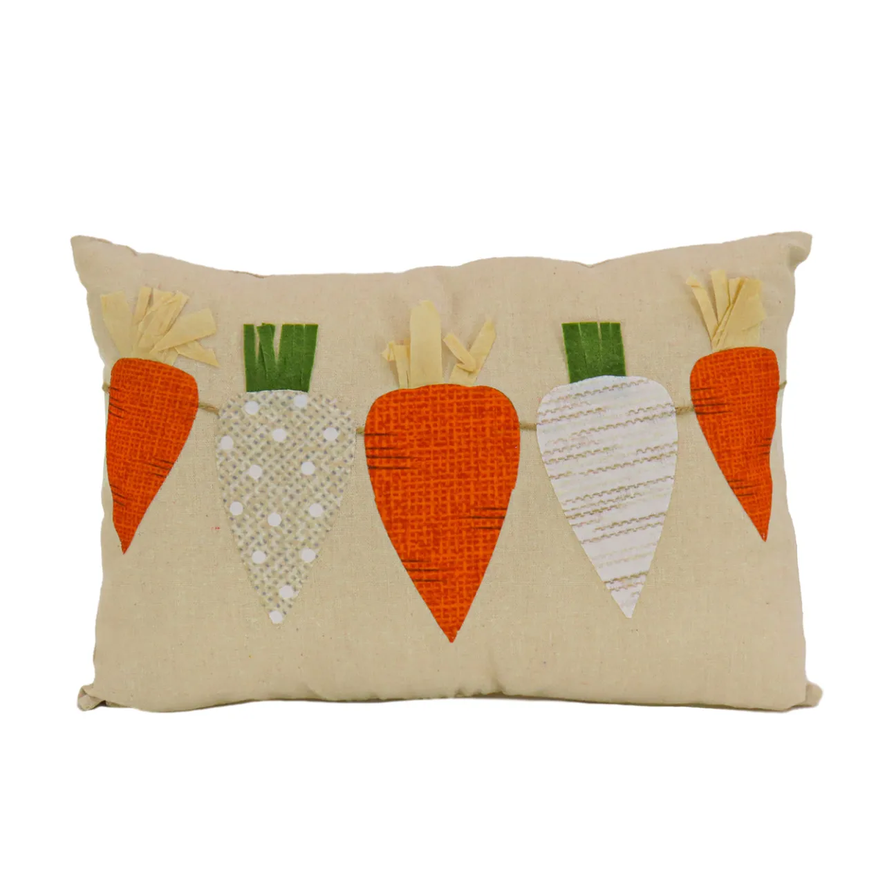 Hot National Tree Company 18 in. by 10 in. String of Carrots Easter Decorative Pillow