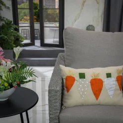 Hot National Tree Company 18 in. by 10 in. String of Carrots Easter Decorative Pillow