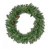 Best National Tree Company 30 in. Cashmere Wreath with Pinecones and Red Berries