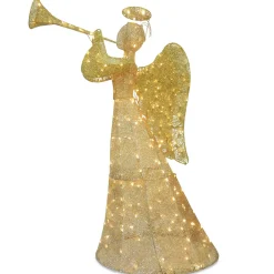 Hot National Tree Company 60 in. Champagne Angel Decoration with LED Lights