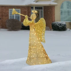 Hot National Tree Company 60 in. Champagne Angel Decoration with LED Lights