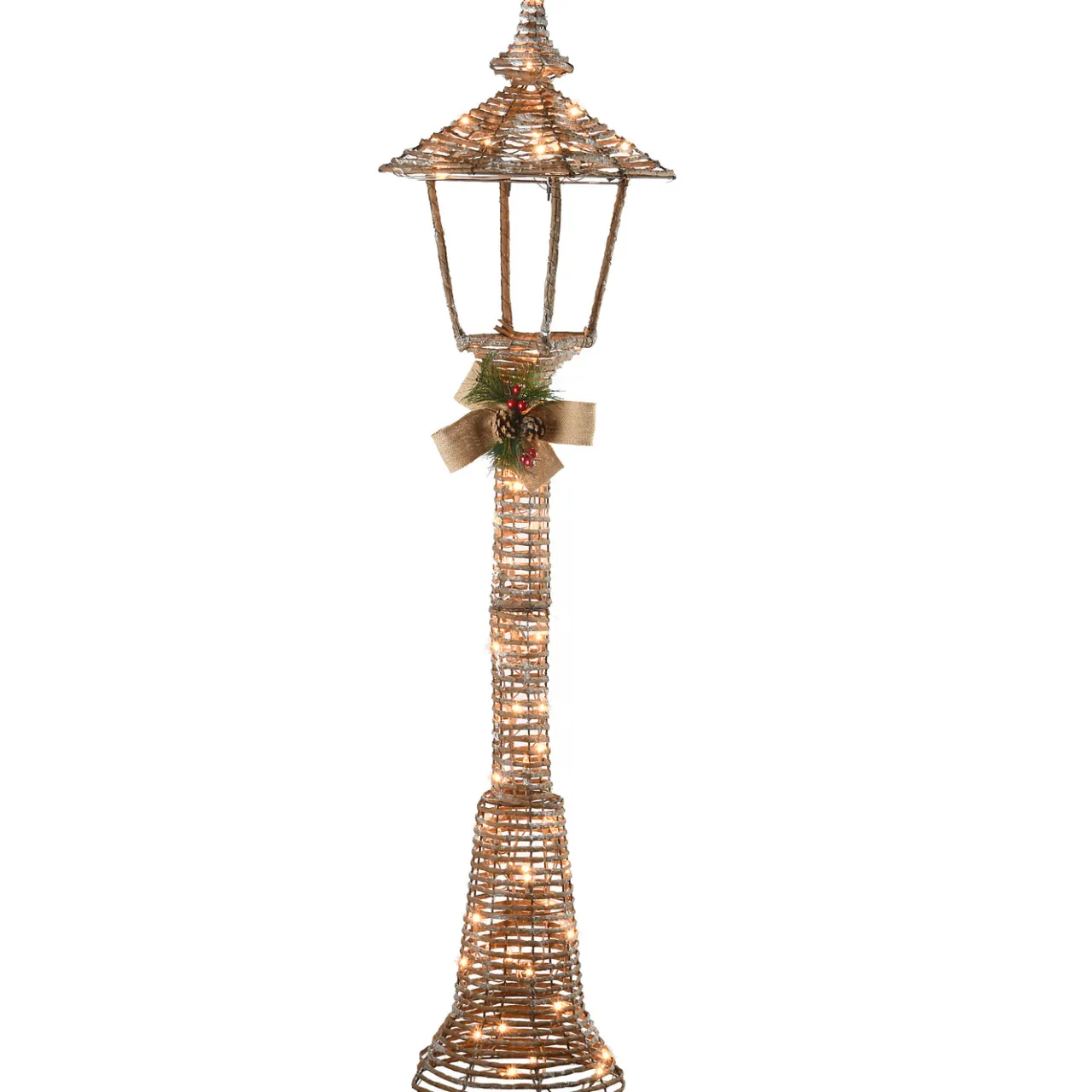 New National Tree Company 60 in. Champagne Vine Lamppost Decoration with Clear Lights