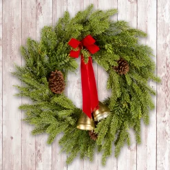 Sale National Tree Company 28 in. Christmas Bells Pine Wreath