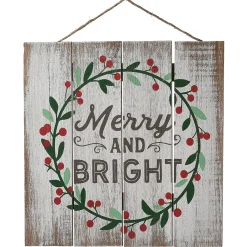 Online National Tree Company 13 in. Christmas Holiday Wall Sign