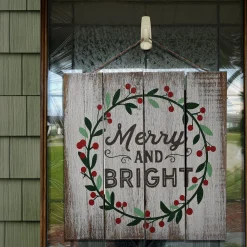 Online National Tree Company 13 in. Christmas Holiday Wall Sign