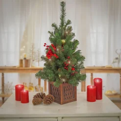 Outlet National Tree Company 36 in. Christmas Vienna Waltz Decorated Tree with Warm White LED Lights