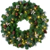 Discount National Tree Company 24 in. Crestwood Gold Spruce Wreath with Clear Lights