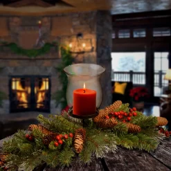 New National Tree Company 30 in. Crestwood Spruce Centerpiece and Candle Holder