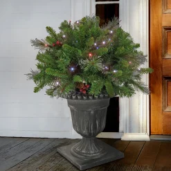 National Tree Company 24 in. Crestwood Spruce Porch Bush with Twinkly LED Lights