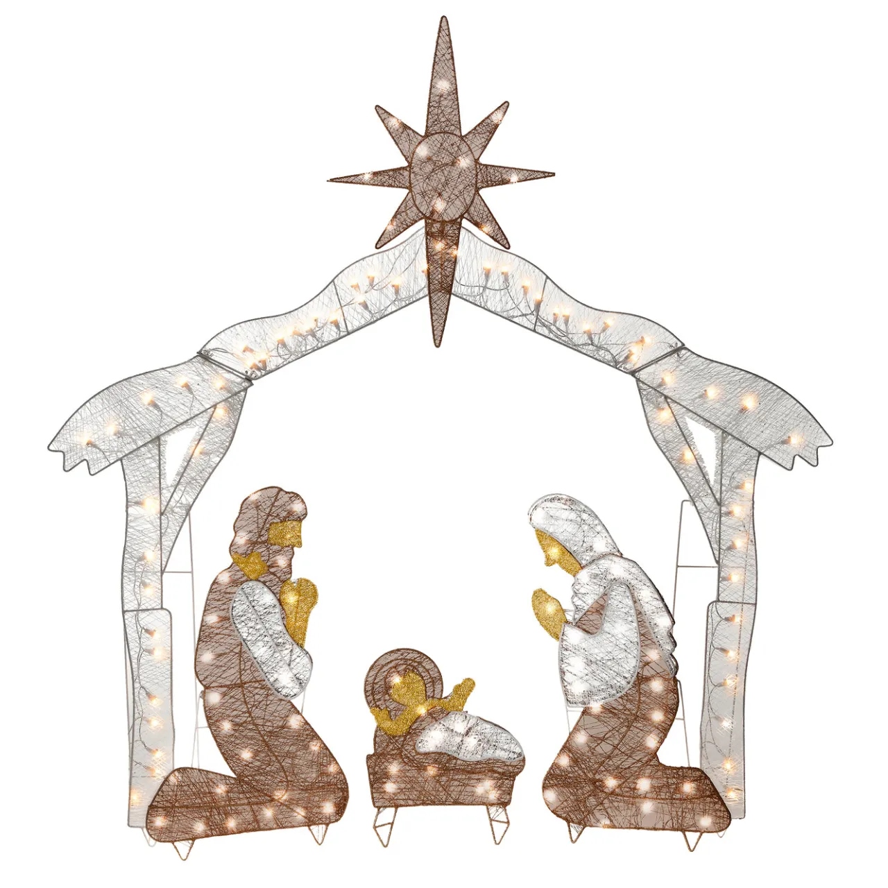 Online National Tree Company 55 in. Crystal Splendor Prelit Nativity Set