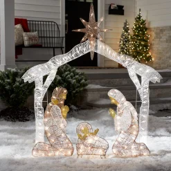 Online National Tree Company 55 in. Crystal Splendor Prelit Nativity Set