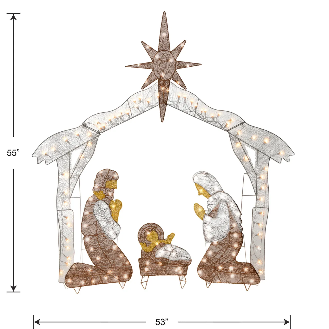 Online National Tree Company 55 in. Crystal Splendor Prelit Nativity Set
