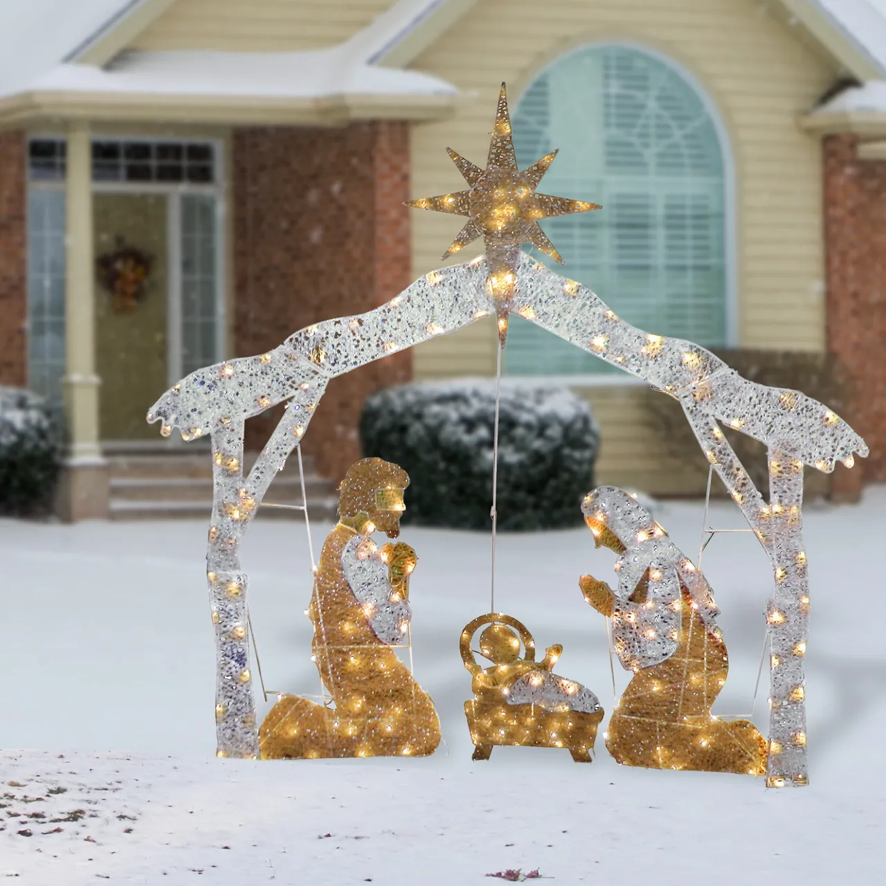 Online National Tree Company 55 in. Crystal Splendor Prelit Nativity Set