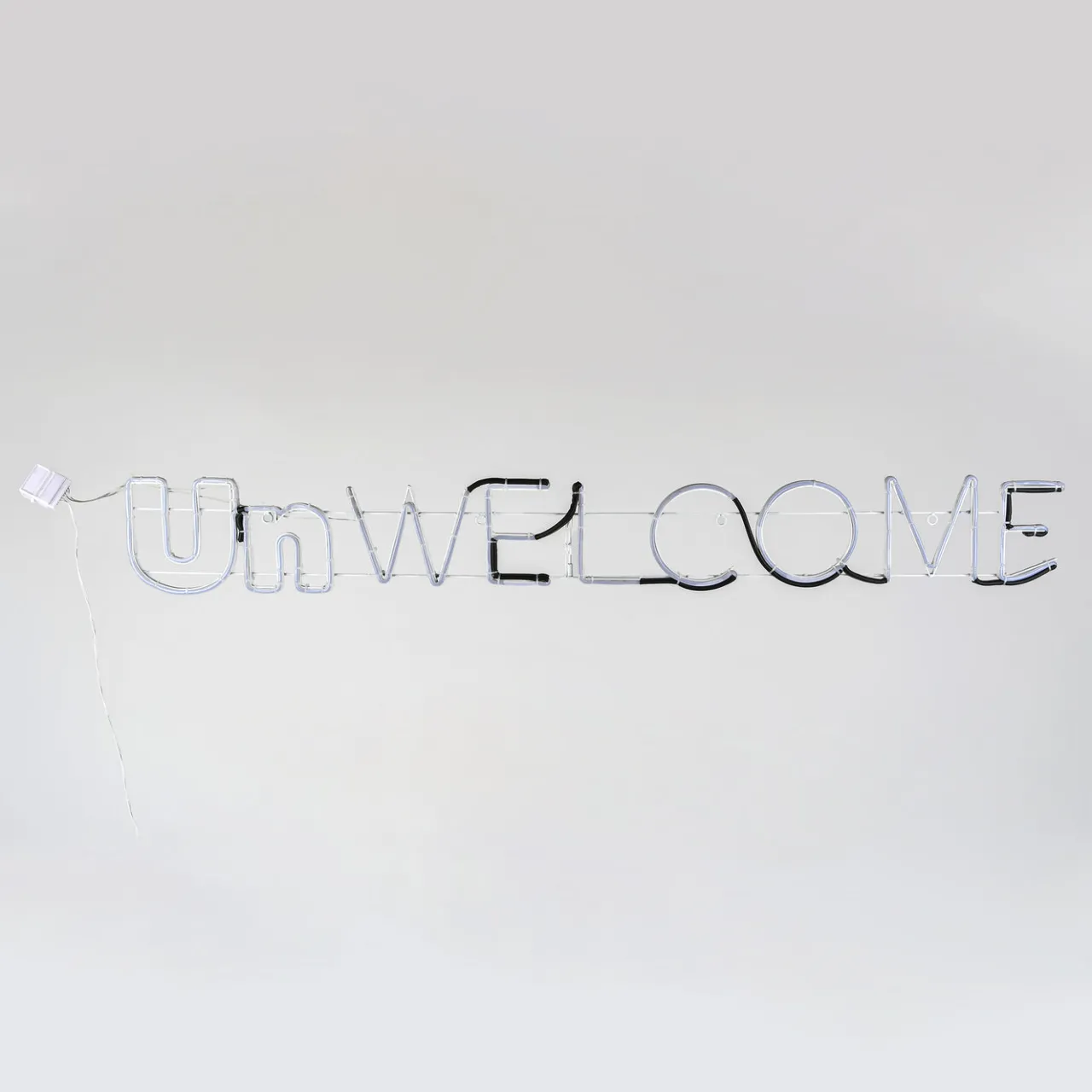 Best National Tree Company 50 in. 2D Neon UnWELCOME Sign with Orange & Green LED Lights