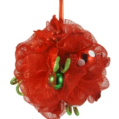 Outlet National Tree Company 12 in. Decorative Collection Red Ribbon Kissing Ball