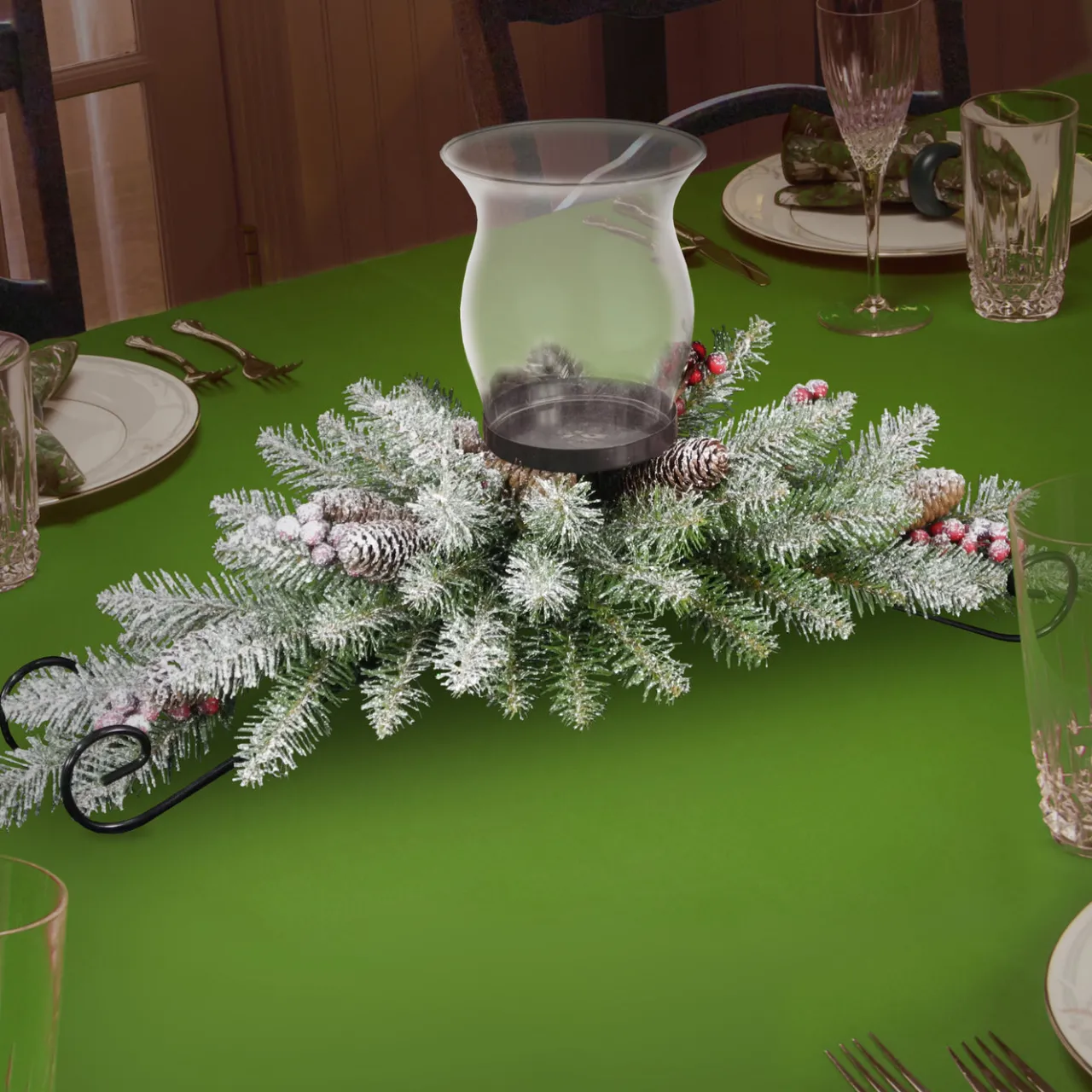 Discount National Tree Company 30 in. Dunhill Fir Centerpiece and Candle Holder