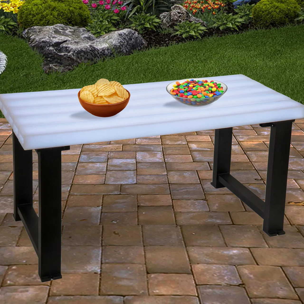 New National Tree Company 60 in. Dynamic Illuminations Table with Multi-Function LED Lights