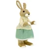 Clearance National Tree Company 24 in. Easter Bunny Wearing Teal and Tan Dress Table Decoration
