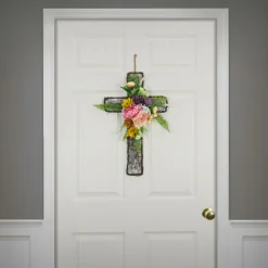 Best National Tree Company 23 in. Easter Floral Cross Decoration