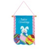 Hot National Tree Company 18 in. Easter Greetings Hanging Banner Decoration