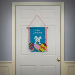 Hot National Tree Company 18 in. Easter Greetings Hanging Banner Decoration
