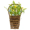 Clearance National Tree Company 18 in. Easter Hanging Wall Basket Decorated with Pastel Eggs and Spring Flowers