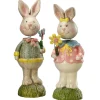 Discount National Tree Company 8 in. Easter Mr. & Mrs. Rabbit Couple Table Decoration