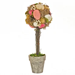 Online National Tree Company 14 in. Easter Single Ball Topiary Potted Plant Decorated with Pastel Eggs
