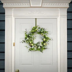 Online National Tree Company 22 in. Easter Wreath Decorated with Pastel Eggs, Blue Flowers
