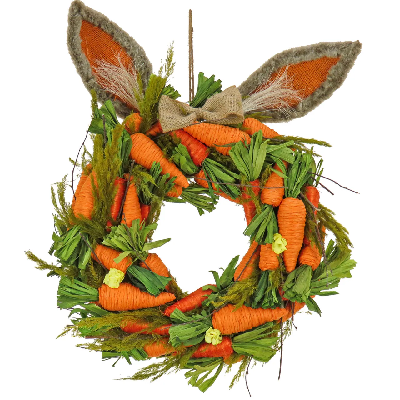 Online National Tree Company 16 in. Easter Wreath Decorated with Carrots and Leafy Greens