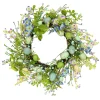 National Tree Company 20 in. Easter Wreath Decorated with Blue Flower Blooms, Pastel Eggs