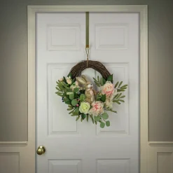 Online National Tree Company 18 in. Easter Wreath Decorated with Pastel Flower Blooms, Bunny, Leafy Greens