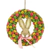 Hot National Tree Company 16 in. Easter Wreath Decorated with Colorful Flower Blooms, Bunny Head