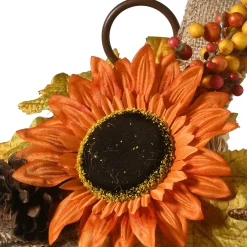 Hot National Tree Company 12 in. Fall Lantern with LED Lights, Filled with Sunflower Blooms, Leaves, Pinecones, Berry Clusters