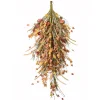 Hot National Tree Company 30 in. Fall Teardrop Decoration with Seed Stalks, Straw Fronds, Assorted Leaves