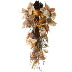 Sale National Tree Company 30 in. Fall Teardrop with Pine Cones, Berry Clusters, Pumpkins, Assorted Leaves