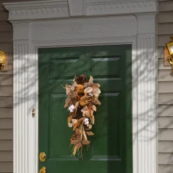 Sale National Tree Company 30 in. Fall Teardrop with Pine Cones, Berry Clusters, Pumpkins, Assorted Leaves