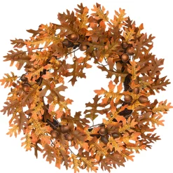 Discount National Tree Company 24 in. Fall Wreath with Acorns, Oak Leaves