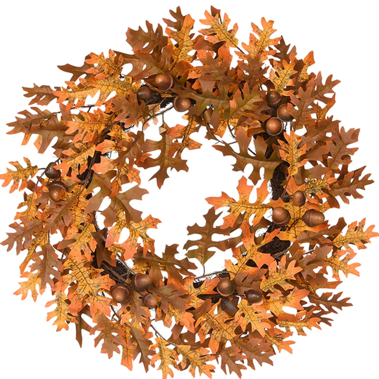 Discount National Tree Company 24 in. Fall Wreath with Acorns, Oak Leaves