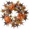 Hot National Tree Company 24 in. Fall Wreath with Hydrangeas, Maple Leaves, Pinecones, Berry Clusters