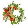 Online National Tree Company 24 in. Fall Wreath with Hydrangea and Rose