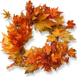 Discount National Tree Company 24 in. Fall Wreath with Maple Leaves