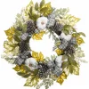 Sale National Tree Company 30 in. Fall Wreath with Pine Cones, Berry Clusters, Gourds, Fabric Bows