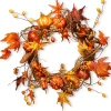 Discount National Tree Company 21 in. Fall Wreath with Pumpkins, Gourds, Pinecones, Berry Clusters, Maple Leaves