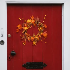 Discount National Tree Company 21 in. Fall Wreath with Pumpkins, Gourds, Pinecones, Berry Clusters, Maple Leaves